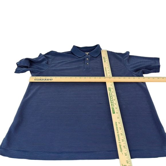 Tommy Bahama Polo Shirt Mens Large Blue Modal Blend Striped Short Sleeve (745) - Picture 3 of 8